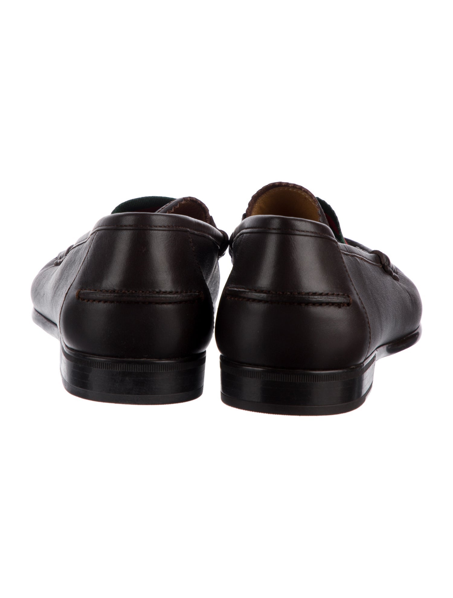 Gucci Web Accent Leather Dress Loafers